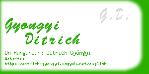 gyongyi ditrich business card