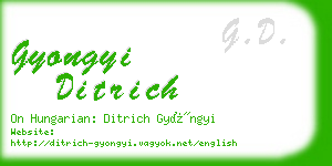 gyongyi ditrich business card